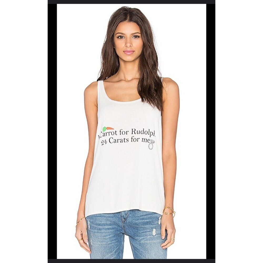 WILDFOX 24 Carrot‎ / Carat  Tank Top Size Small Oversized Beige